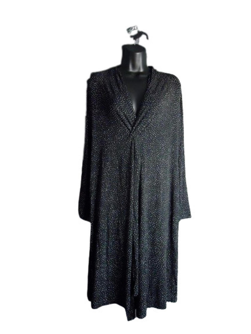 J Jill Wearever Collection Faux Wrap Dress Womens Small Black/White Polka Dot
